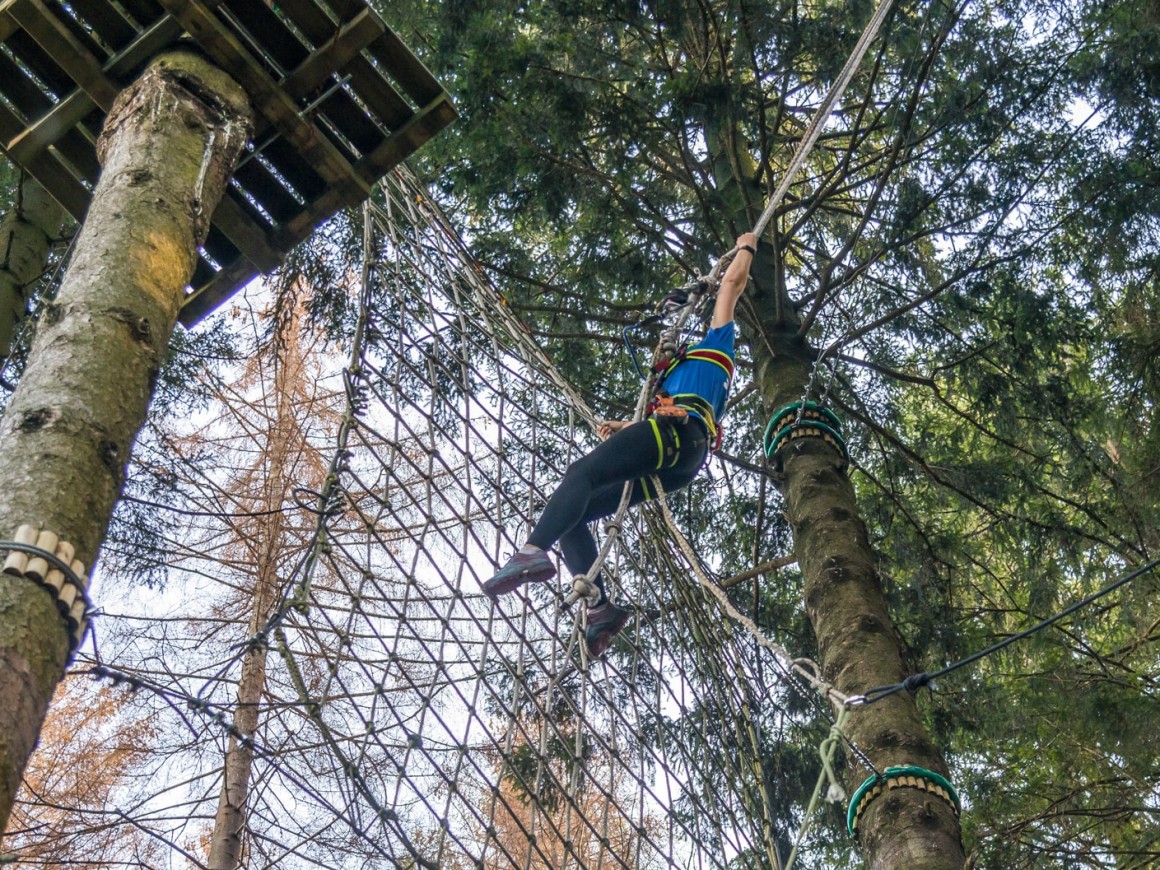 Percorso rete verticale al Jungle Raider Park di Civenna