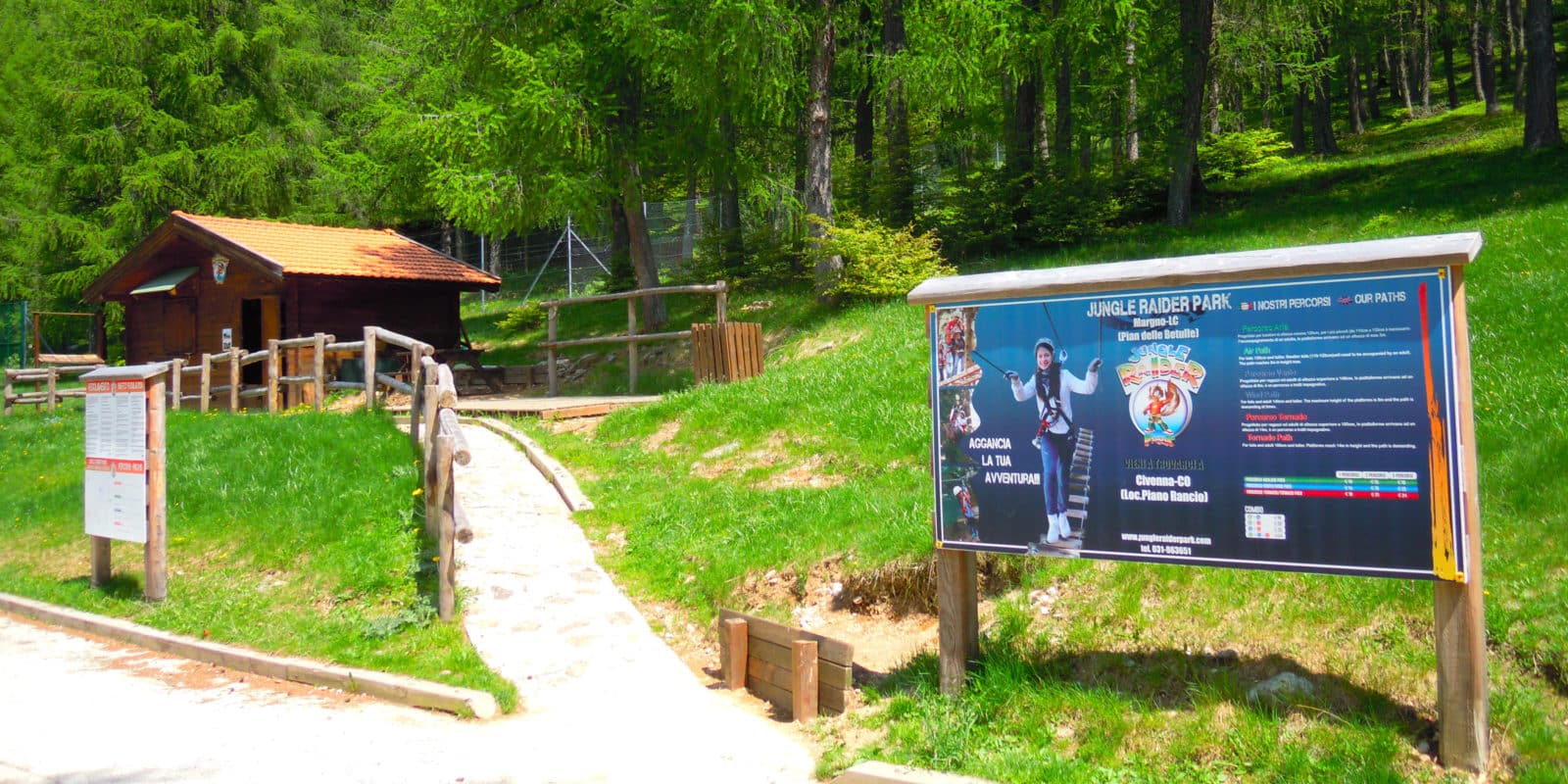 Ingresso del parco avventura Margno in Valsassina